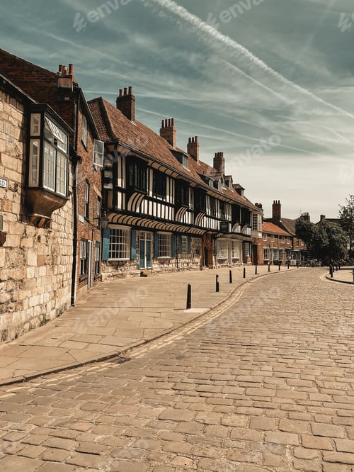 Preview: View of college street in York. The Tudor style buildings is the St Williams College
