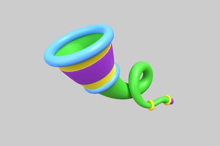Preview: Celebration horn with curly end