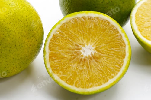 Preview: Citrus sinensis, sweet orange fruit on white background