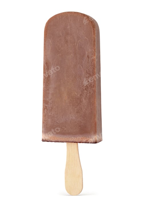 Preview: Brown chocolate popsicle ice cream isolated on white.