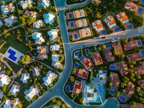 Preview: Aerial drone view of the harbor and the beach of Cala en Bosc, Menorca.