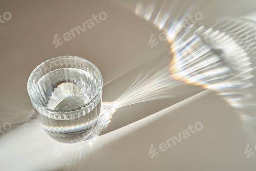 Preview: A glass of clean drinking water in the morning sun.