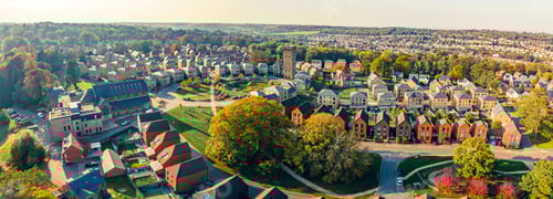 Preview: Aerial drone view of the Cane Hill area in Coulsdon, UK