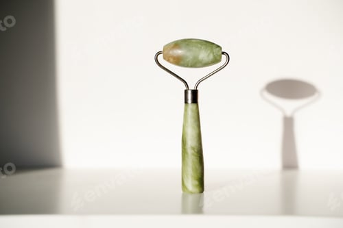 Preview: jade roller on white background