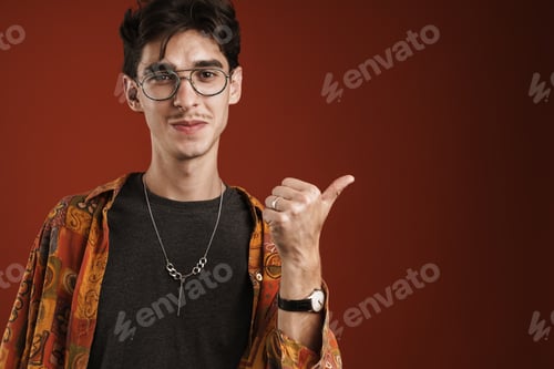 Preview: Close up of a young teenage boy wearing glasses