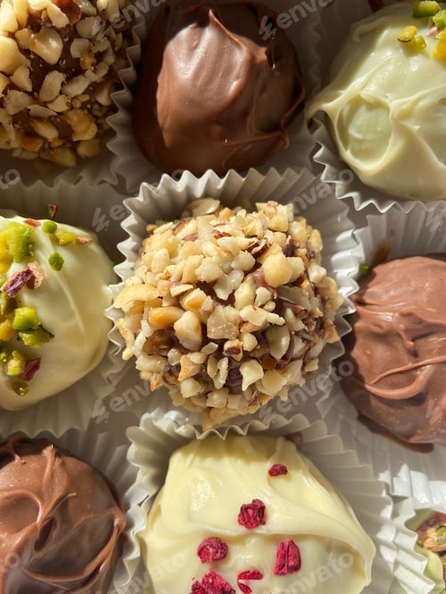 Preview: Various chocolate box close up