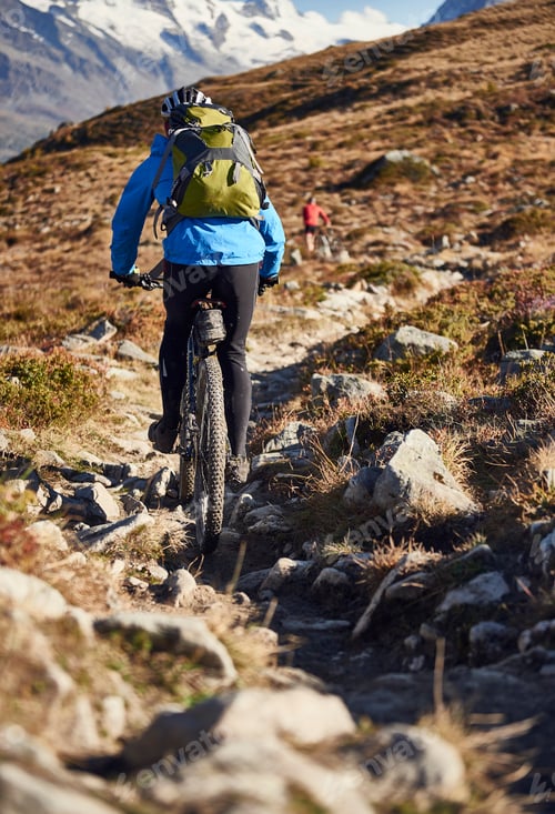 Preview: Mountain biker, Valais, Switzerland