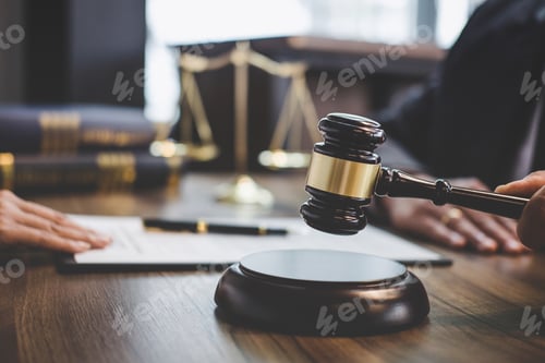 Preview: Businesswoman and Male lawyer or judge consult having team meeting with client