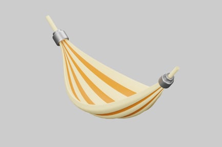 Preview: Hammock with cream-colored base and orange stripes