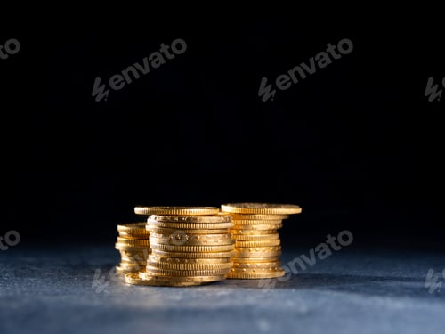 Preview: Gold coins over dark background
