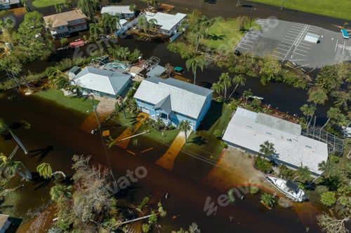 Preview: Consequences of natural disaster. Heavy flood with high water