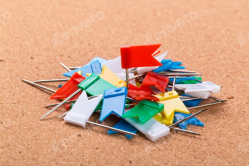 Preview: Pin board texture for background and colorful pins