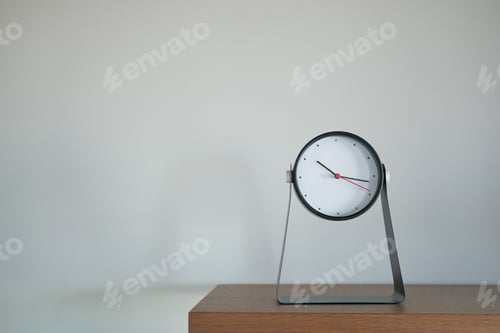 Preview: Round clock isolated on white background.