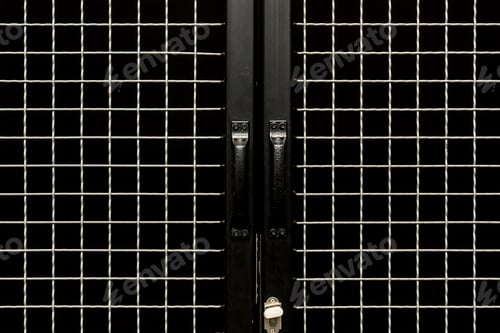 Preview: Black doors with handles and metal grit