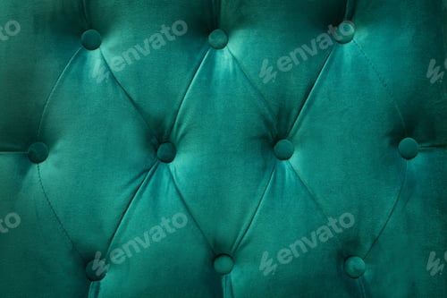 Green quilted velvet