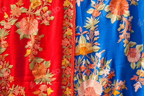Preview: Colorful women scarves at a market
