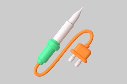 Preview: Stylized Electrical Soldering Iron with Plug