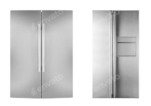 Preview: Two refrigirators isolated on white background