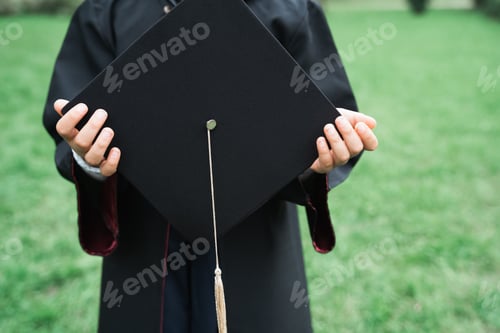 Preview: Back to elementary school concept. Little girl goes to first grade. Ceremony of graduating. Black go