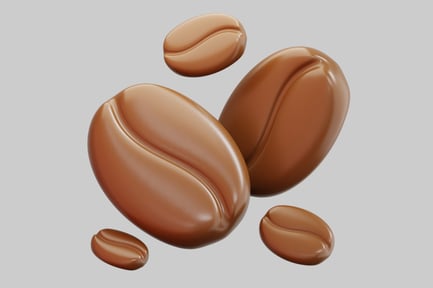 Preview: Shiny Floating Coffee Beans 3D