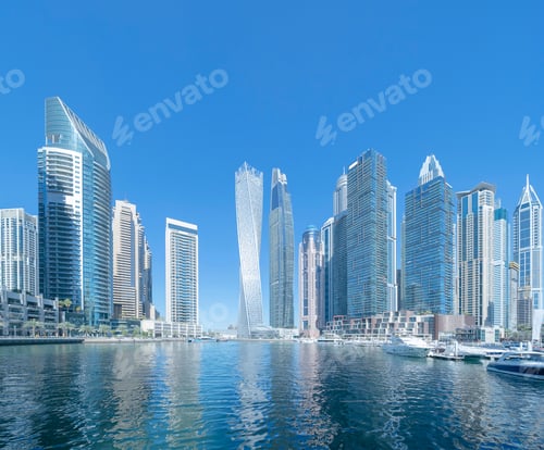 Preview: Dubai Downtown skyline, United Arab Emirates or UAE. Urban city.