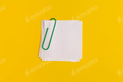 Preview: Mock up sticky notes on yellow background. Business concept, strategy, planning