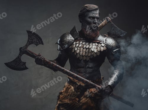 Preview: Assaulting scorched soldier with double axe in smoke