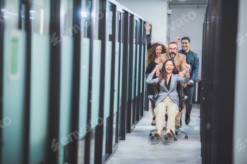 Preview: business person teamwork group working success together, office team meeting with woman and man