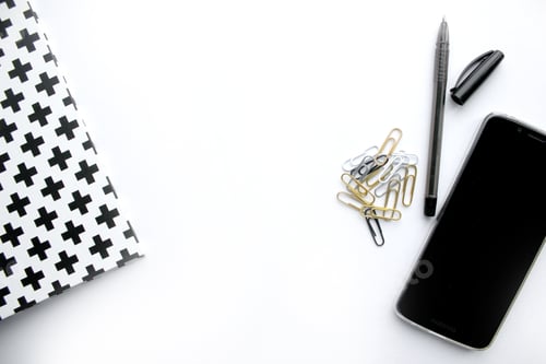 Preview: Stationary and Electronic Devices on White Background