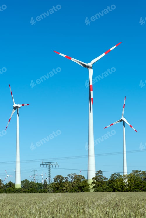 Preview: Modern wind engines on a sunny day