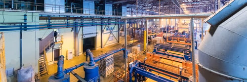 Preview: Fiberglass production industry equipment at manufacture background