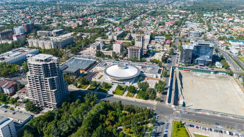 Preview: Aerial view of Kyrgyz State Circus in Bishkek