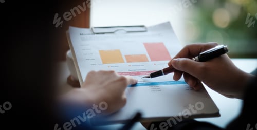 Preview: Close up Business people meeting to discuss the situation on the market. Business Financial Concept.