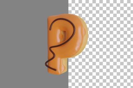 Preview: Donut Letter P 3D Icon