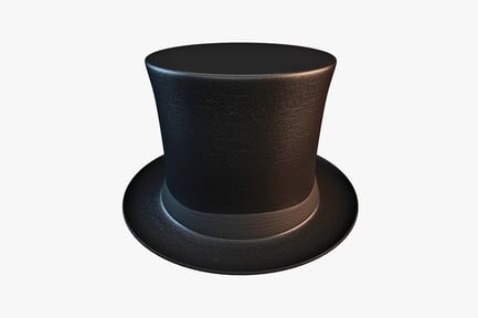 Preview: Black top hat with ribbon