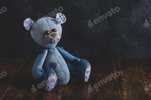 Preview: Blue Handmade Bear Toy