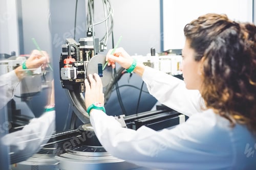 Preview: Scientist Working with Complex Lab Equipment in Laboratory