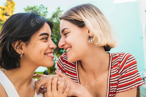Preview: Loving lesbian couple having a date.