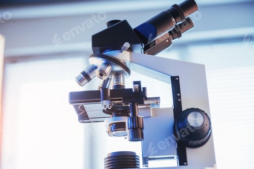 Preview: Close up of microscope at the laboratory.