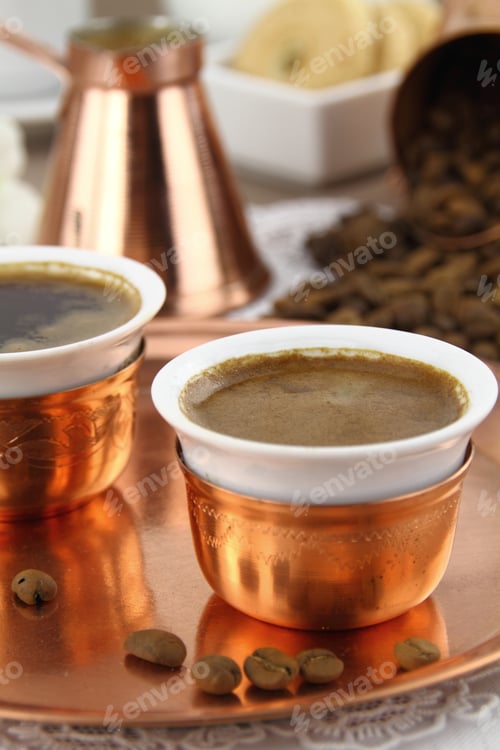 Preview: Table set with Greek or Turkish coffee