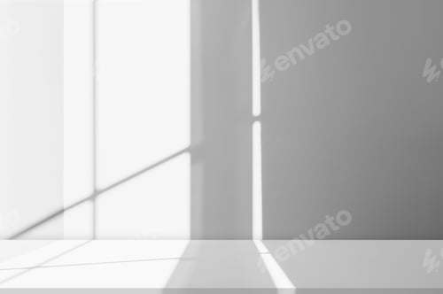 Preview: Background White Wall Studio with Shadow shadow,light on Cement floor with Podium Display