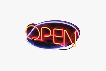 Preview: Illuminated Open Sign with Neon Lights