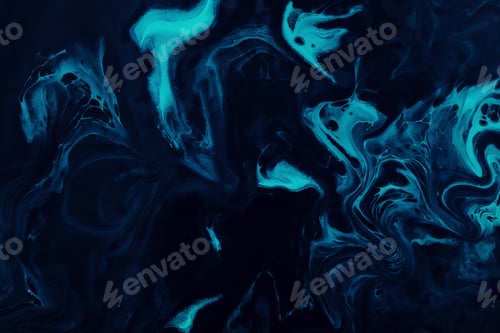 Preview: Abstract acrylic pouring art in colors of ocean. Waves and swirls