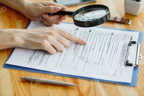 Preview: Contract waiting for a notary public sign on desk