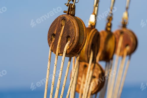 Preview: Nautical Blocks and Ropes against a Blue Sky