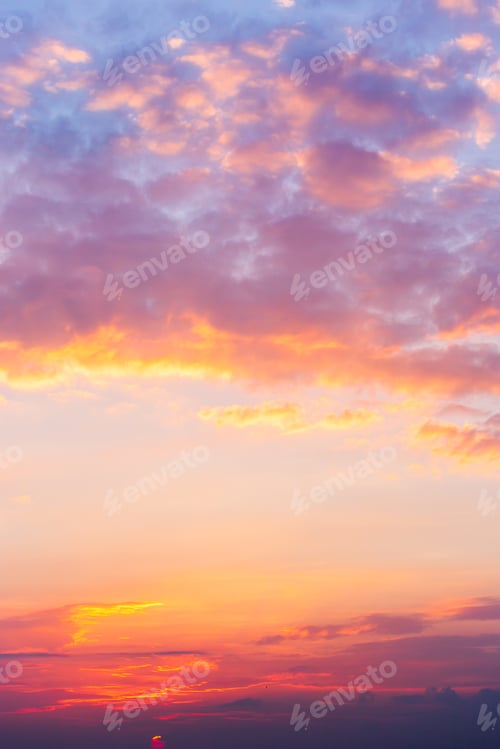Preview: colorful dramatic sky with cloud at sunset