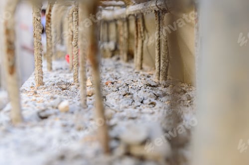 Preview: Reinforced concrete with steel bars makes the structure of a building resistant
