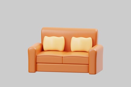 Preview: Orange two seat sofa set
