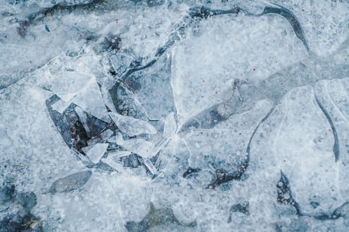 Preview: Closeup shot of Frozen puddle, broken ice texture