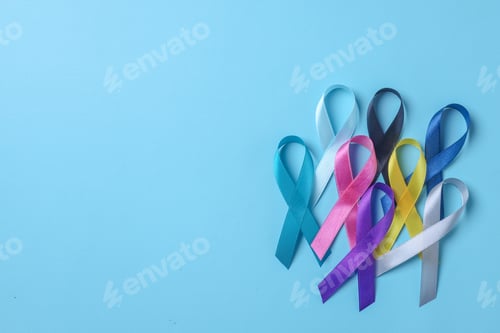 Preview: Stack of cancer awareness ribbons